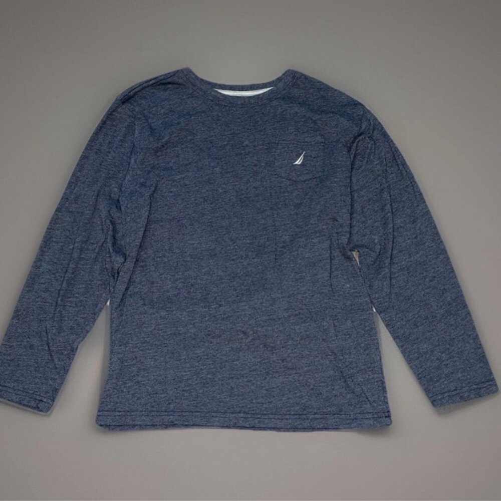 Nautica Long Sleeve Pocket T-Shirt Boys Large 14/16 Blue